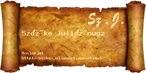 Szőke Juliánusz névjegykártya